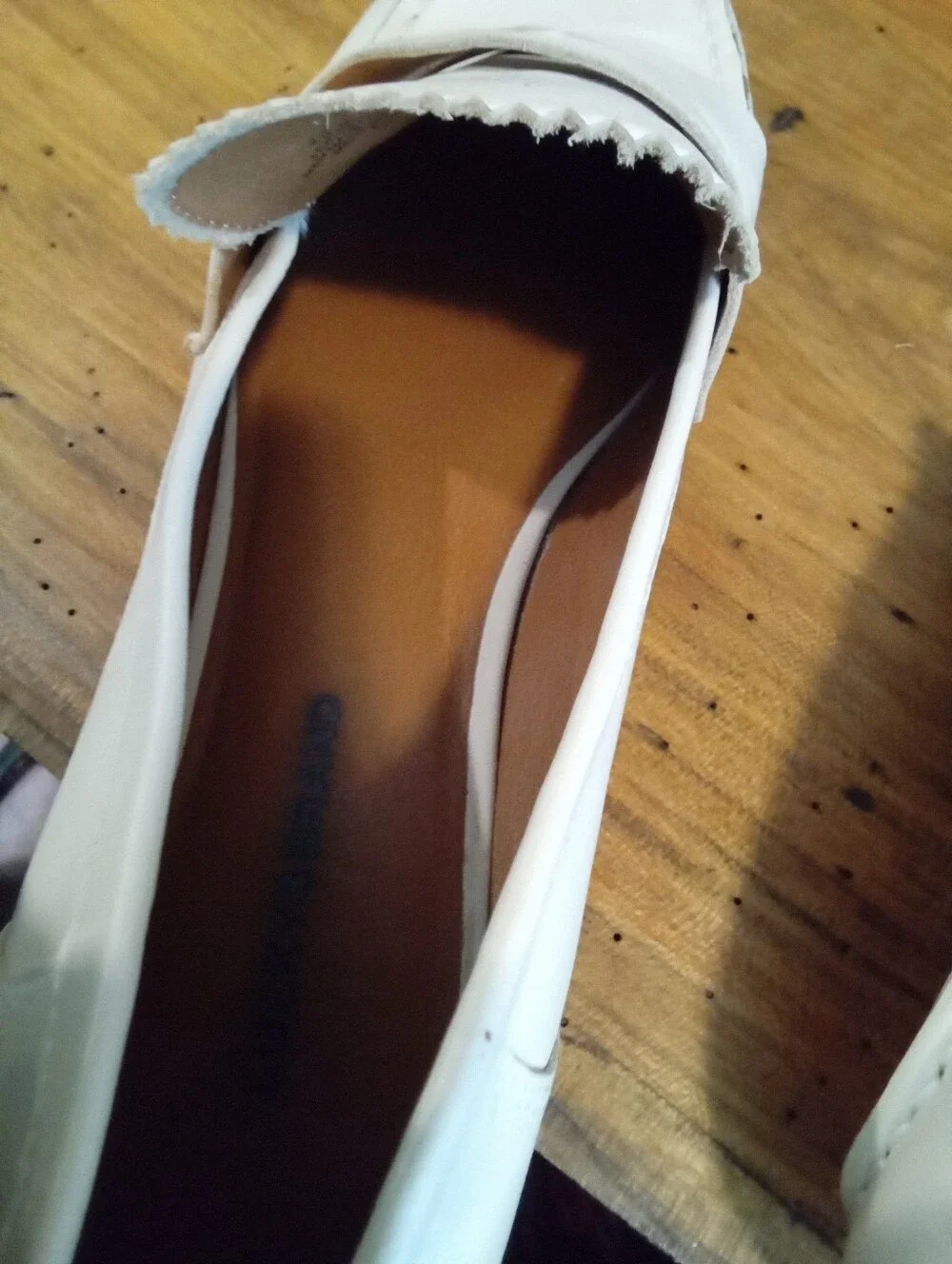 Lucky Brand Floriss Penny Loafer Sz 10 Cream Leather Slipon Shoe 1.5